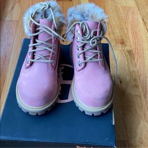 TIMBERLAND | PREMIUM 6 IN WATERPROOF BOOT MEDIUM PINK NUBUCK- size 8 toddler